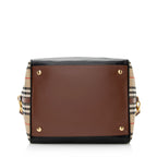 Burberry Calfskin Nova Check Small Cube Bowling Bag (SHF-21401)