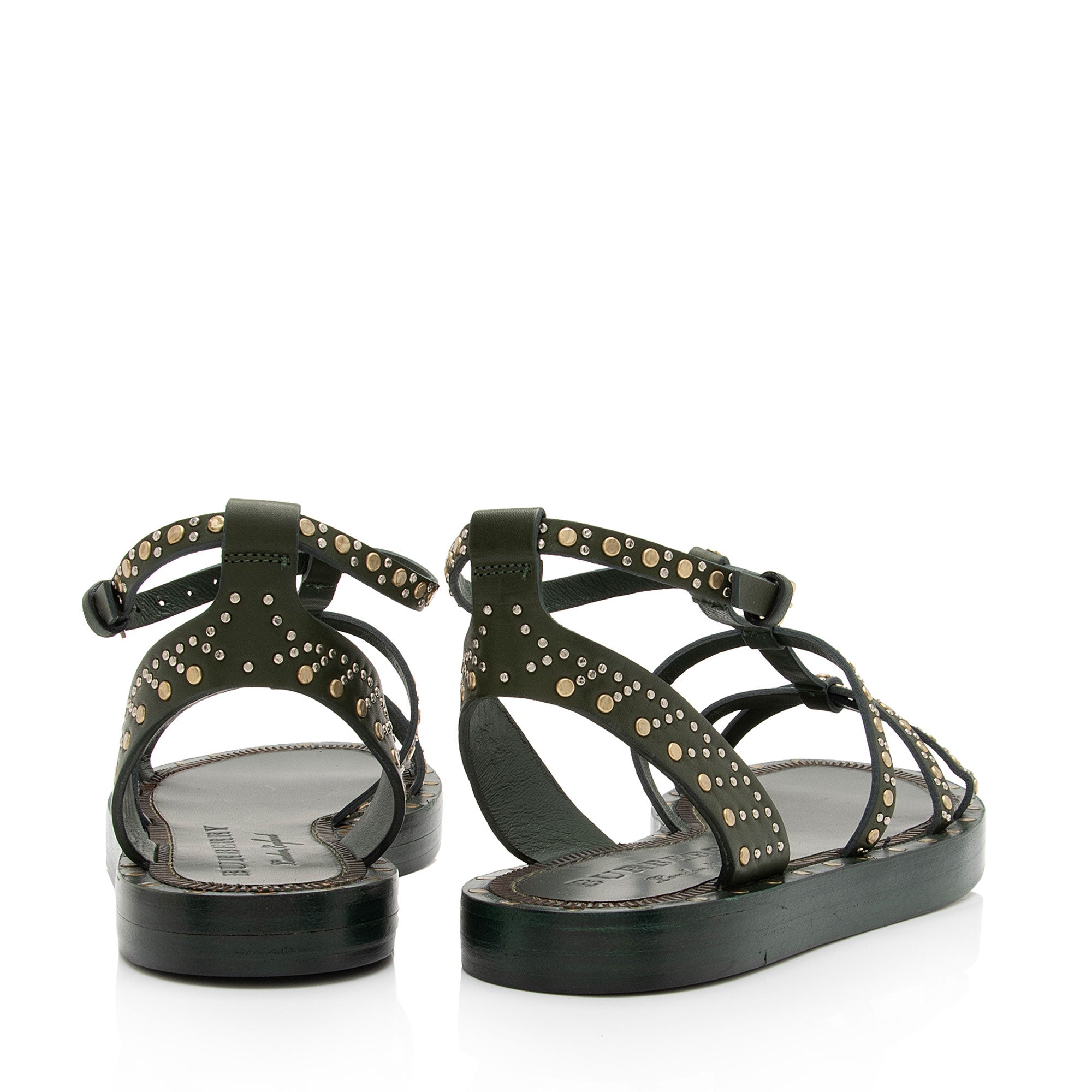 Burberry Calfskin Studded Hansel Sandals - Size 6 / 36 (SHF-HS09xw)