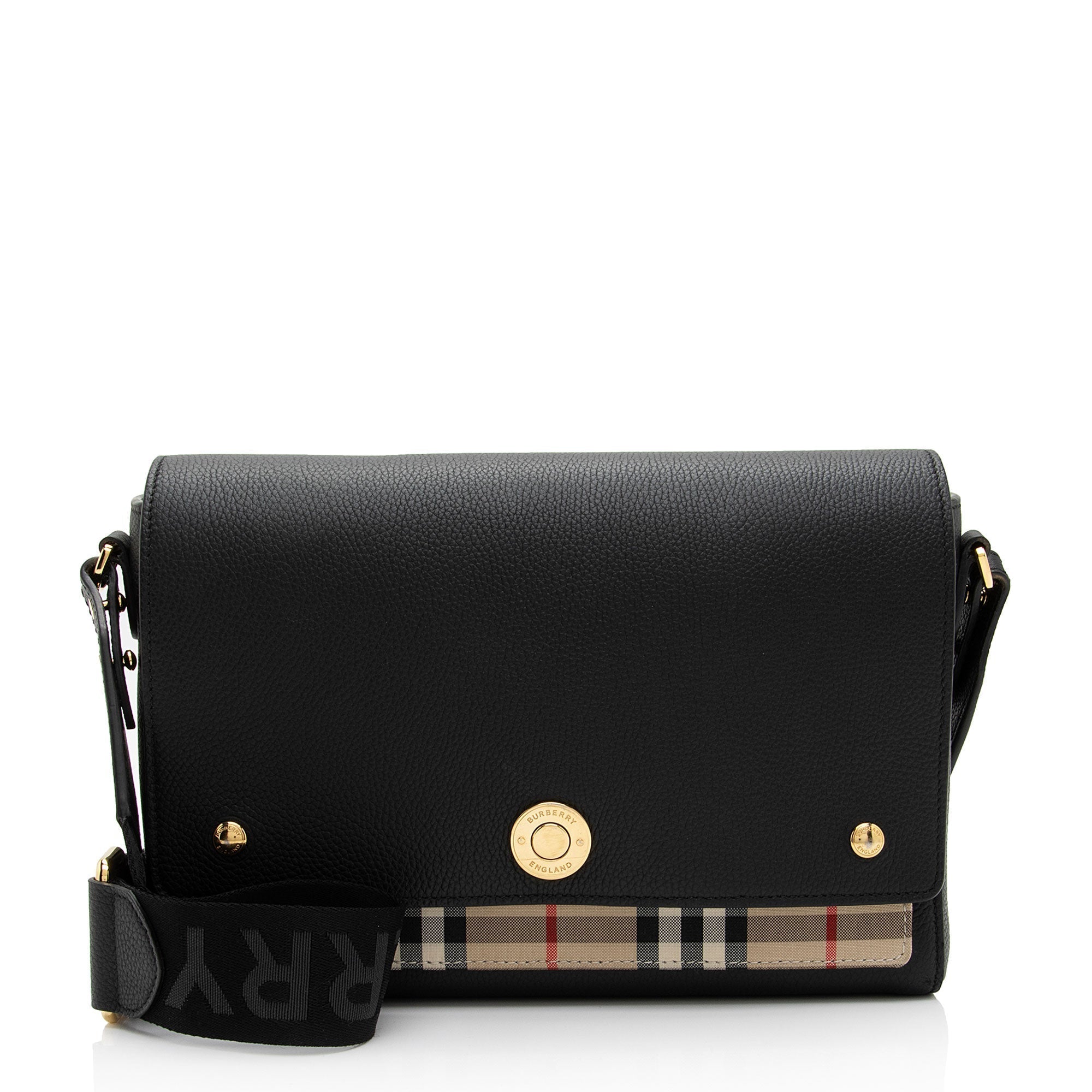 Burberry Calfskin Vintage Check Note Bag (SHF-YDSiux)