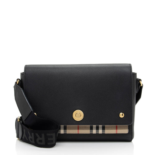 Burberry Calfskin Vintage Check Note Bag (SHF-rIhqrR)