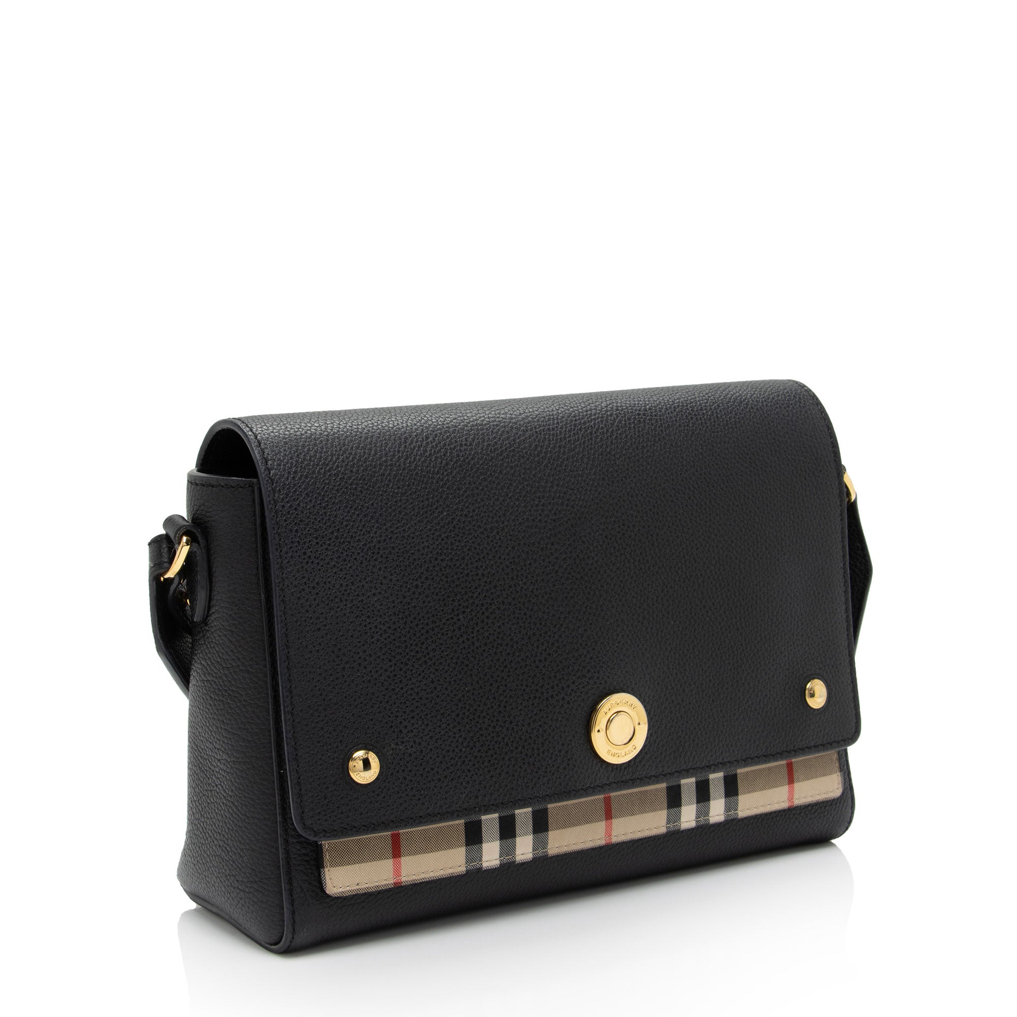 Burberry Calfskin Vintage Check Note Bag (SHF-rIhqrR)
