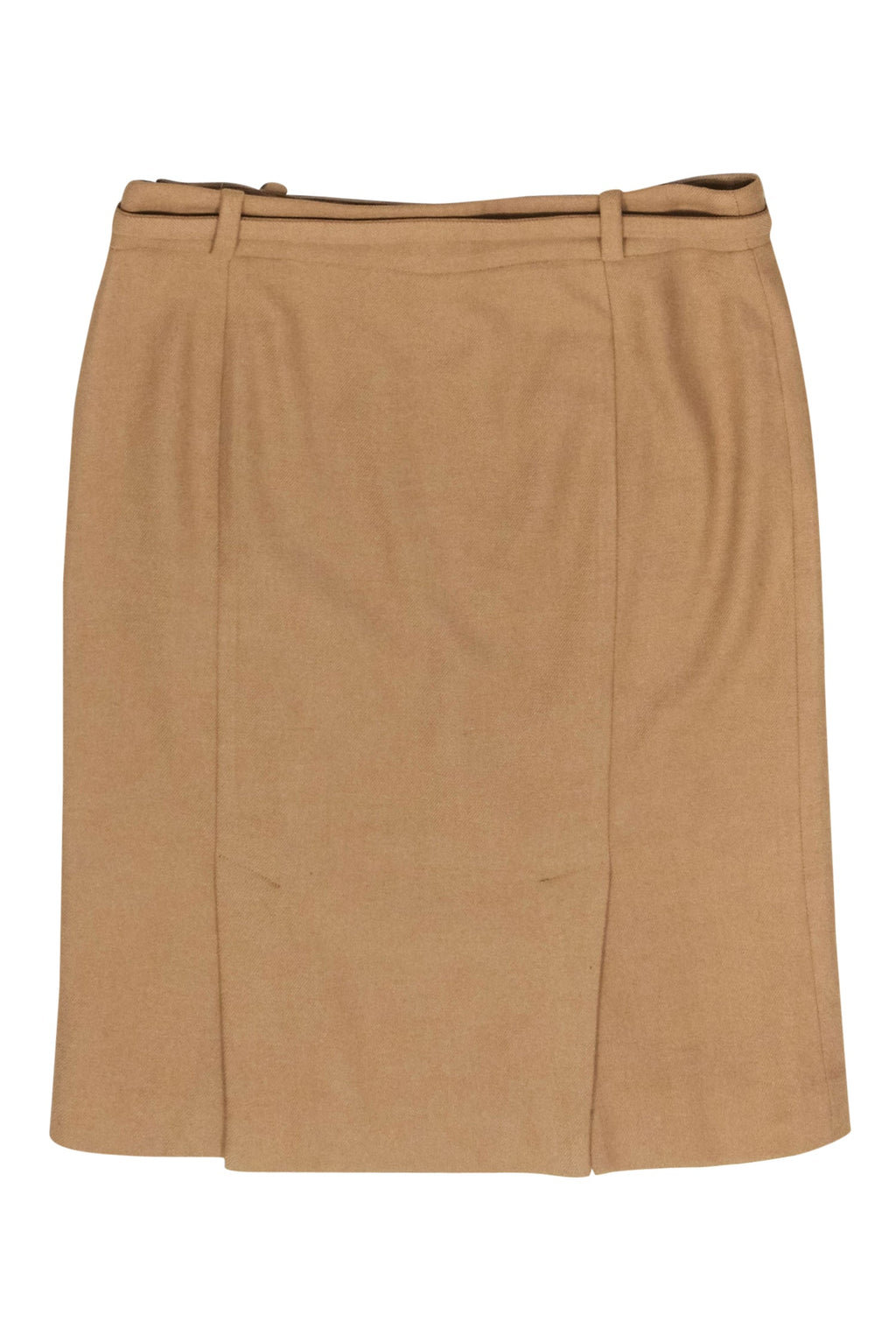 Burberry - Camel Colored Wool Blend Pencil Skirt w/ Belt Sz 6