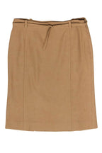 Burberry - Camel Colored Wool Blend Pencil Skirt w/ Belt Sz 6