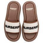 Burberry Canvas Buckingham Slide Sandals - Size 8 / 38 (SHF-22175)