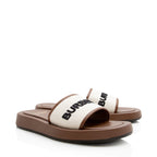 Burberry Canvas Buckingham Slide Sandals - Size 8 / 38 (SHF-22175)