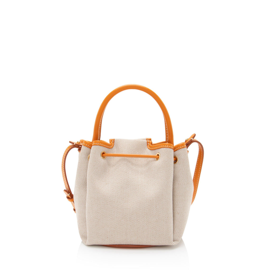 Burberry Canvas TB Drawstring Bucket Bag (SHF-U5ZrIn)