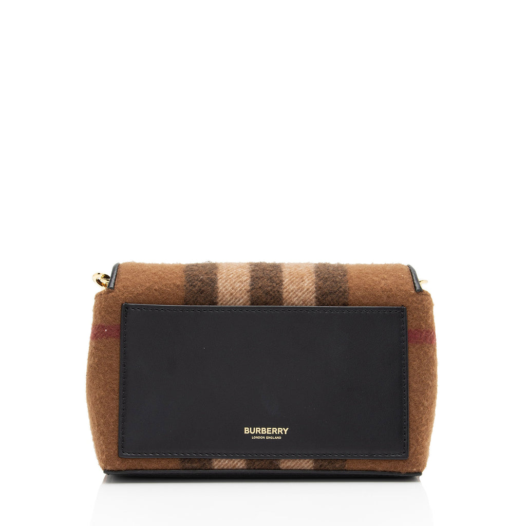 Burberry Cashmere Hackberry Check Note Bag (SHF-mhujpt)