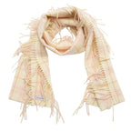 Burberry Cashmere Vintage Check Fringed Scarf (SHF-FK1tlm)