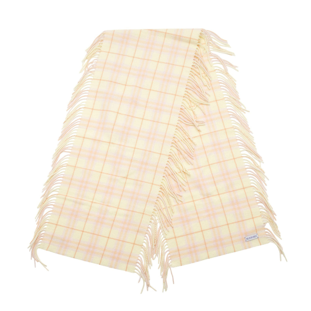 Burberry Cashmere Vintage Check Fringed Scarf (SHF-0ggWkI)