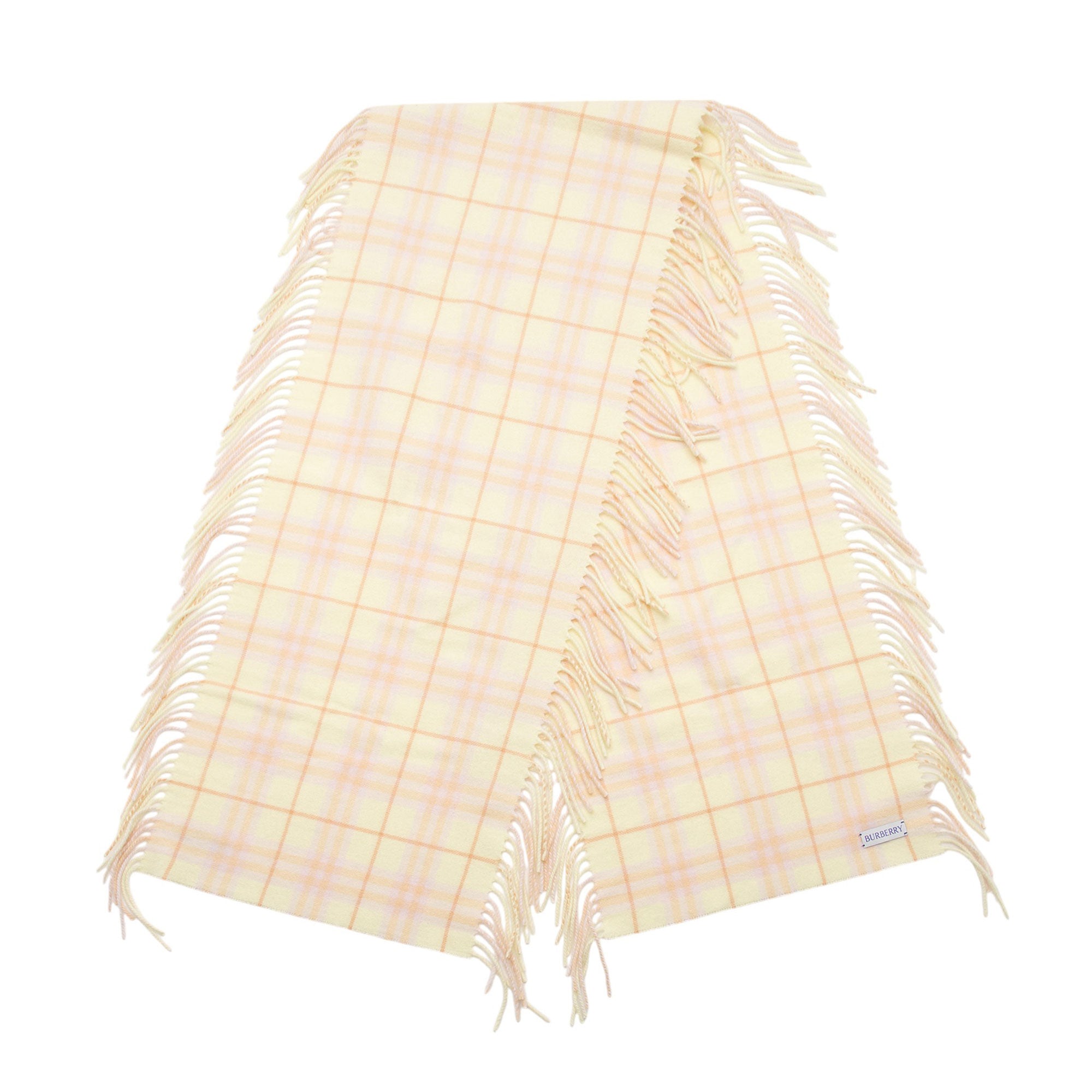 Burberry Cashmere Vintage Check Fringed Scarf (SHF-0ggWkI)