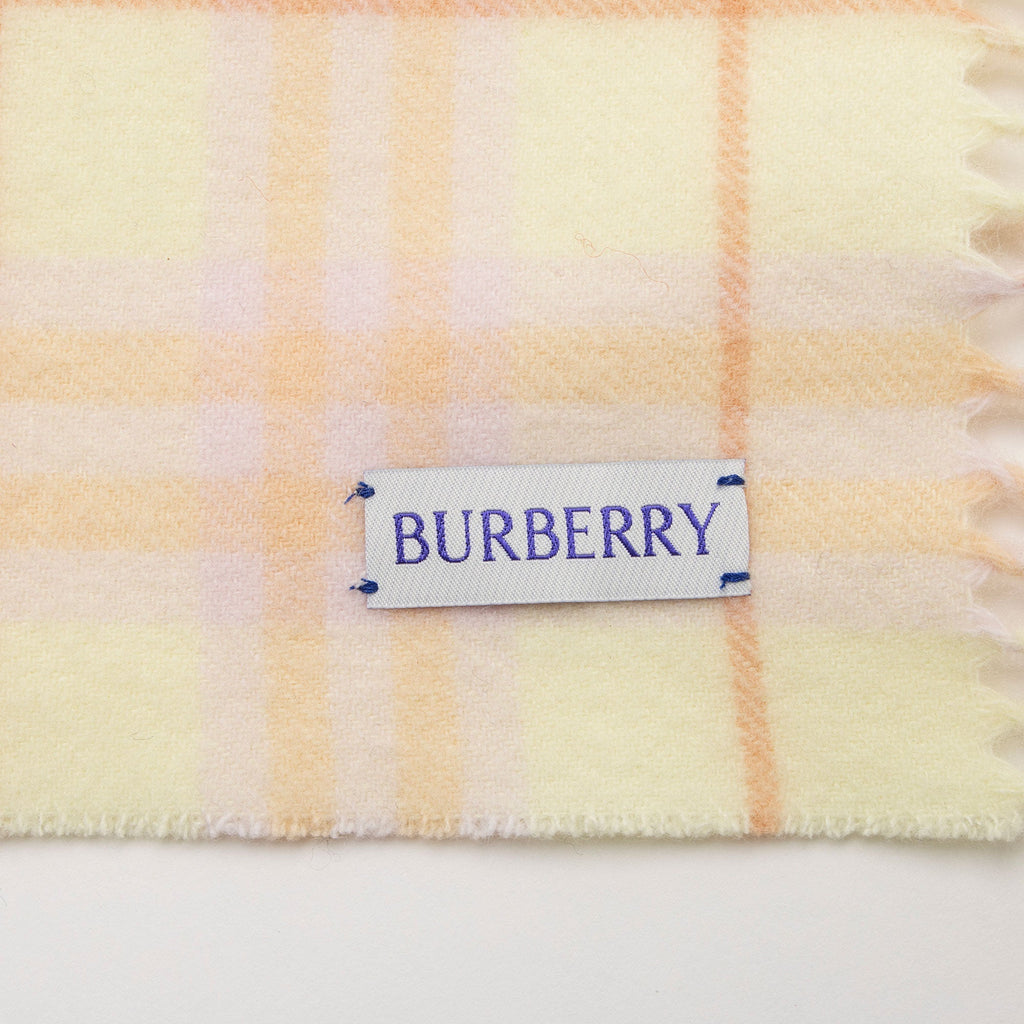 Burberry Cashmere Vintage Check Fringed Scarf (SHF-0ggWkI)