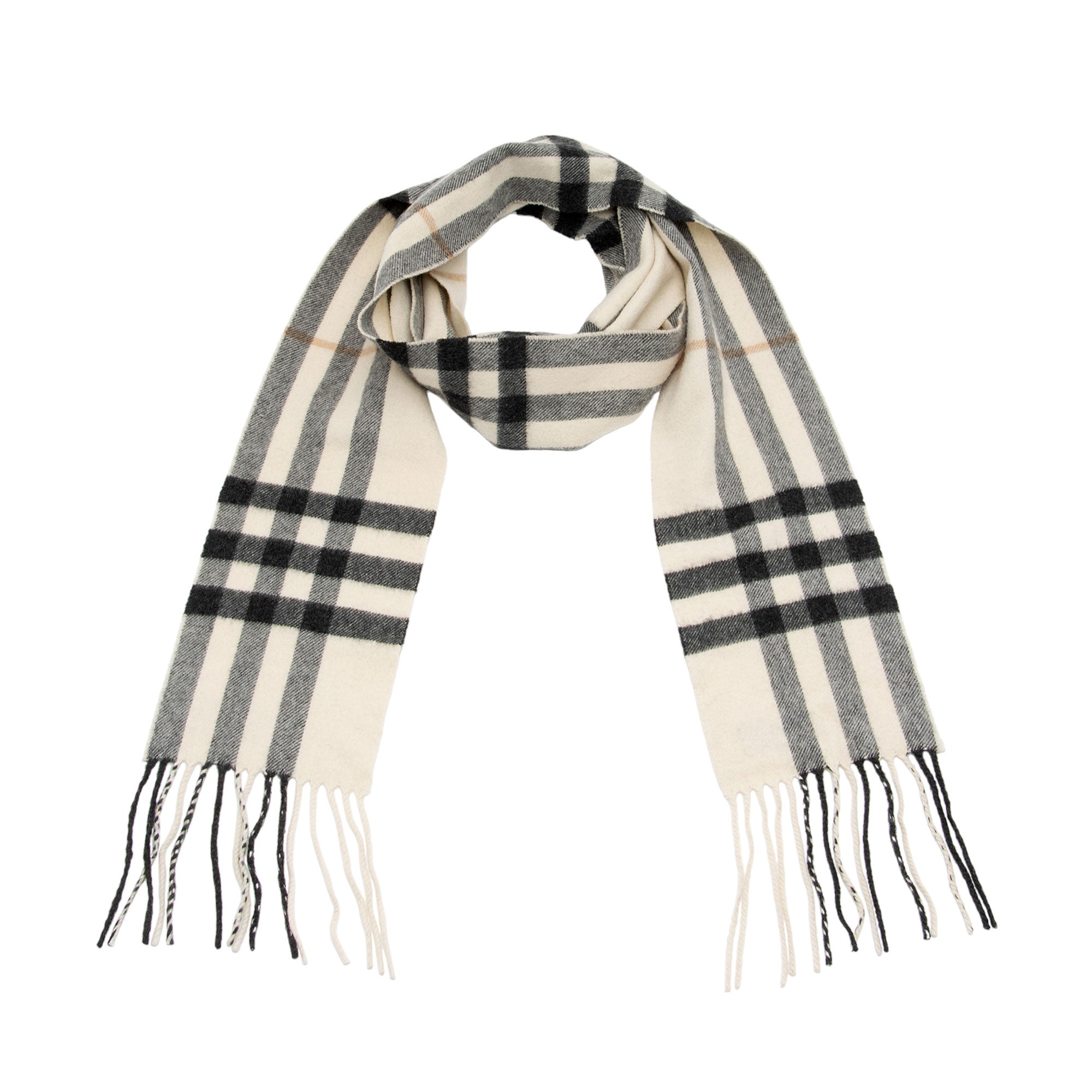 Burberry Cashmere Vintage Check Scarf (SHF-F5u3jv)