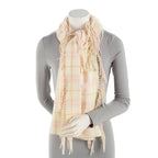 Burberry Cashmere Vintage Check Fringed Scarf (SHF-FK1tlm)