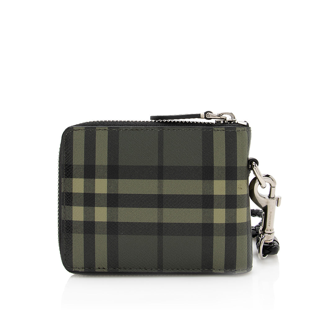Burberry Check Daniels Zip Compact Wallet (SHF-19794)