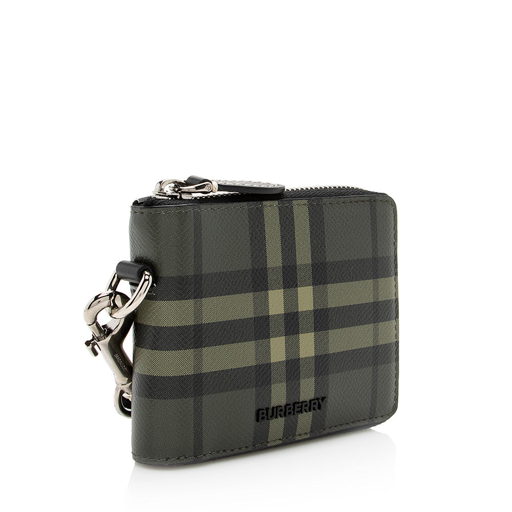 Burberry Check Daniels Zip Compact Wallet (SHF-19794)