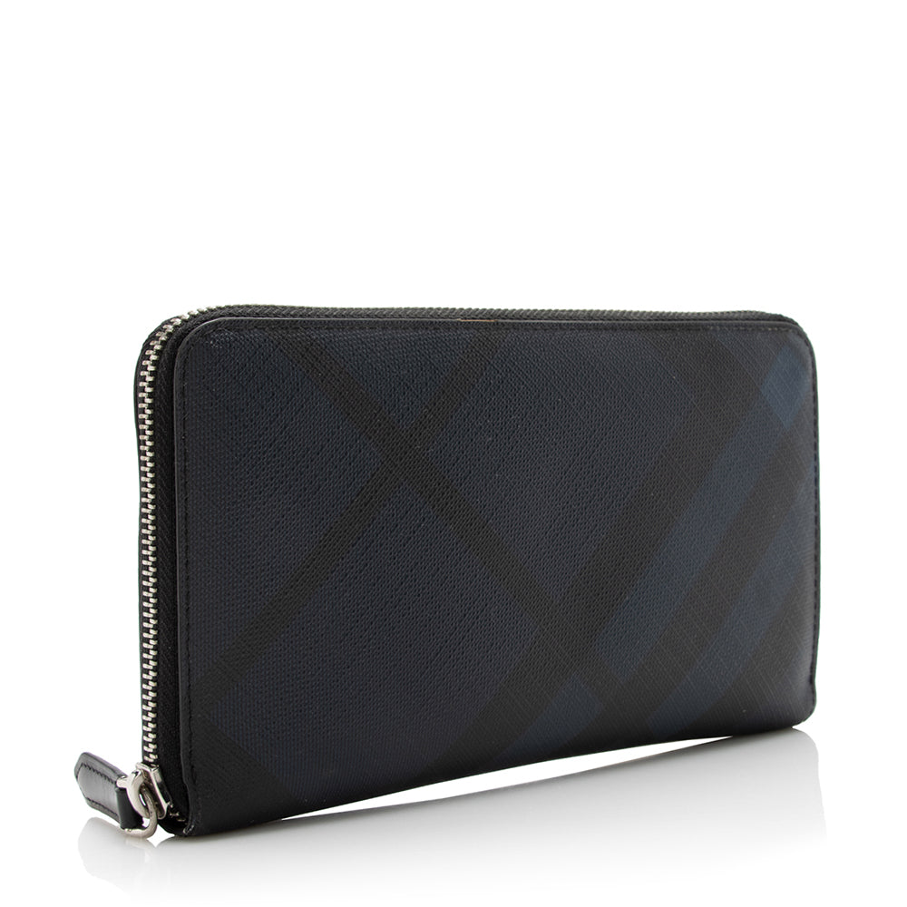 Burberry Check Zip Around Large Wallet (SHF-17361)