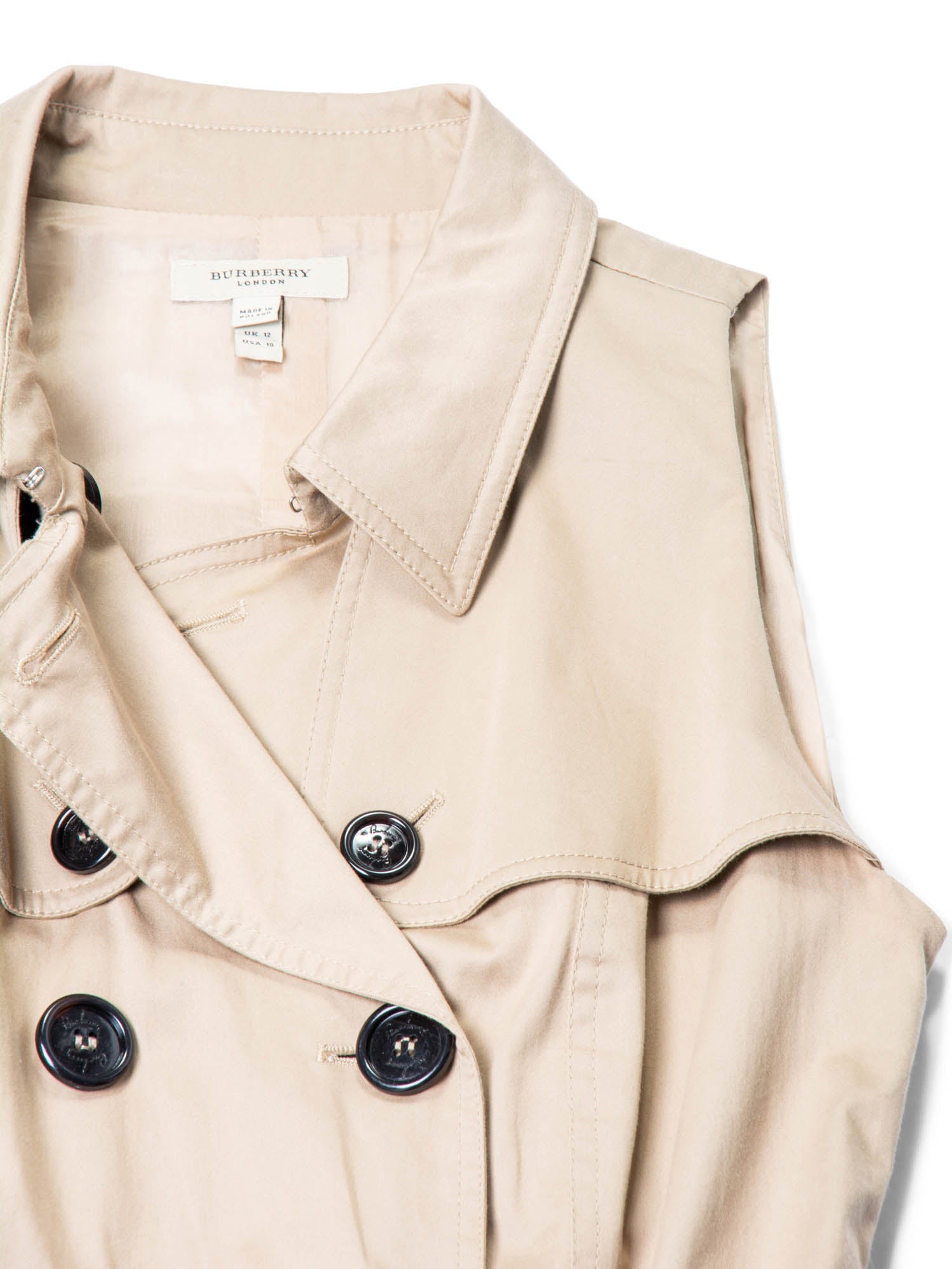 Burberry Cotton Belted Trench A-line Dress Beige