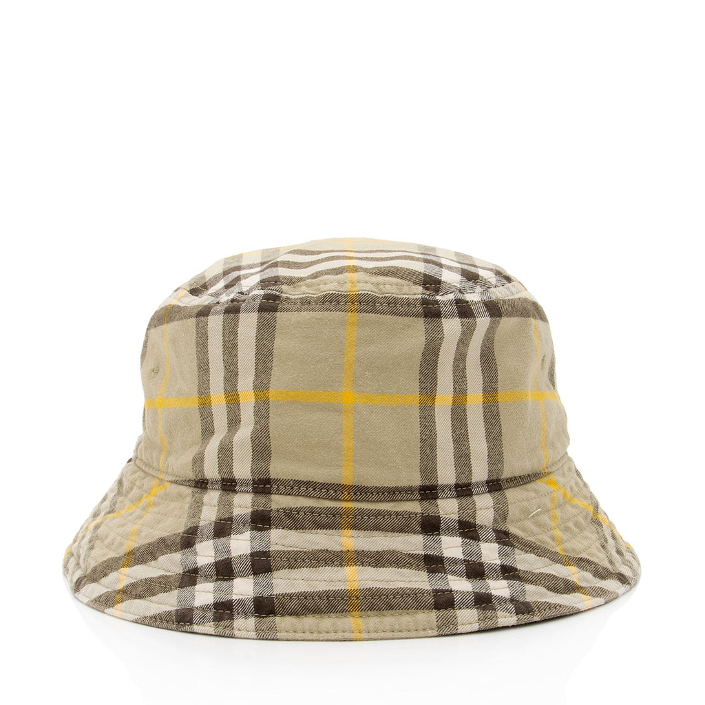 Burberry Cotton Check Bucket Hat - Size M (SHF-FKLYU8)