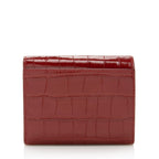 Burberry Croc Embossed Calfskin TB Tri-Fold Compact Wallet (SHF-22710)