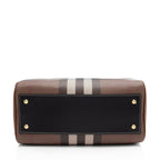 Burberry E-Canvas House Check Medium Bowling Bag (SHF-qWmn3K)