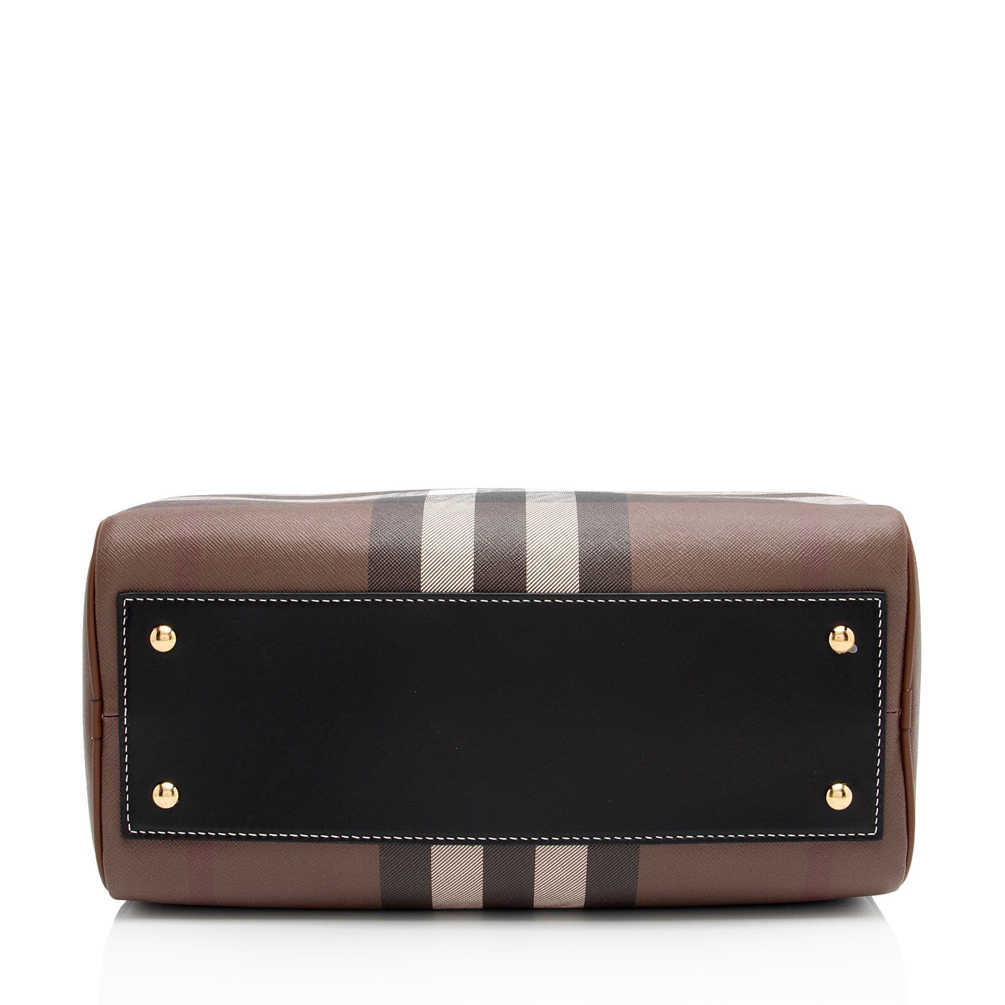 Burberry E-Canvas House Check Medium Bowling Bag (SHF-qWmn3K)