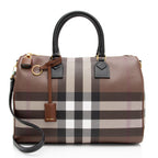 Burberry E-Canvas House Check Medium Bowling Bag (SHF-qWmn3K)