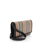 Burberry E-Canvas Icon Stripe Hannah Wallet on Strap (SHF-CZ3TIN)