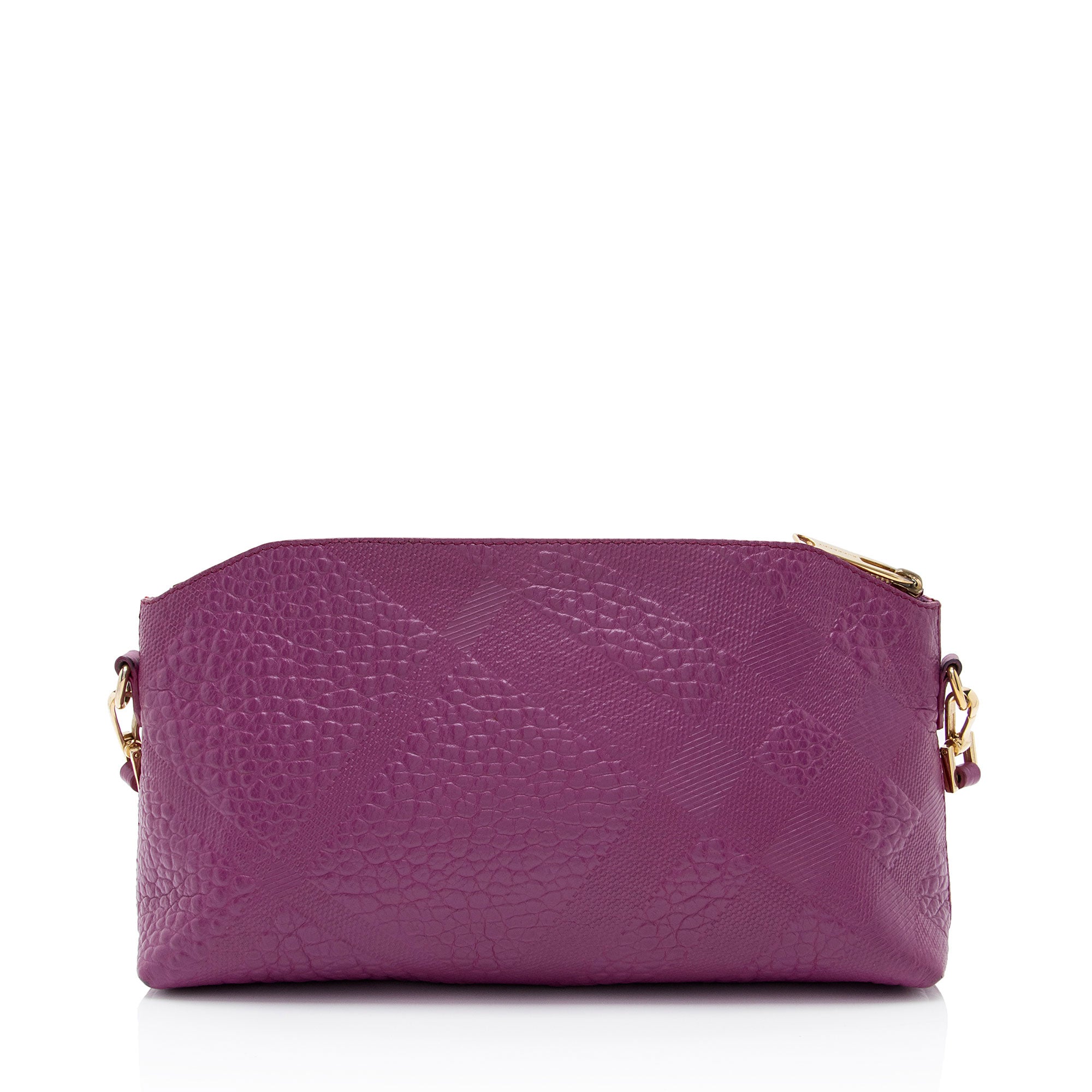 Burberry Embossed Leather Check Peyton Crossbody (SHF-f9T6WN)