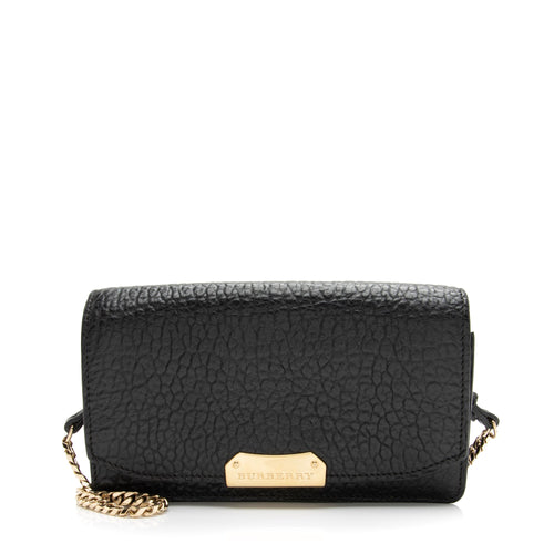 Burberry Grained Leather Madison Wallet on Chain (SHF-23926)