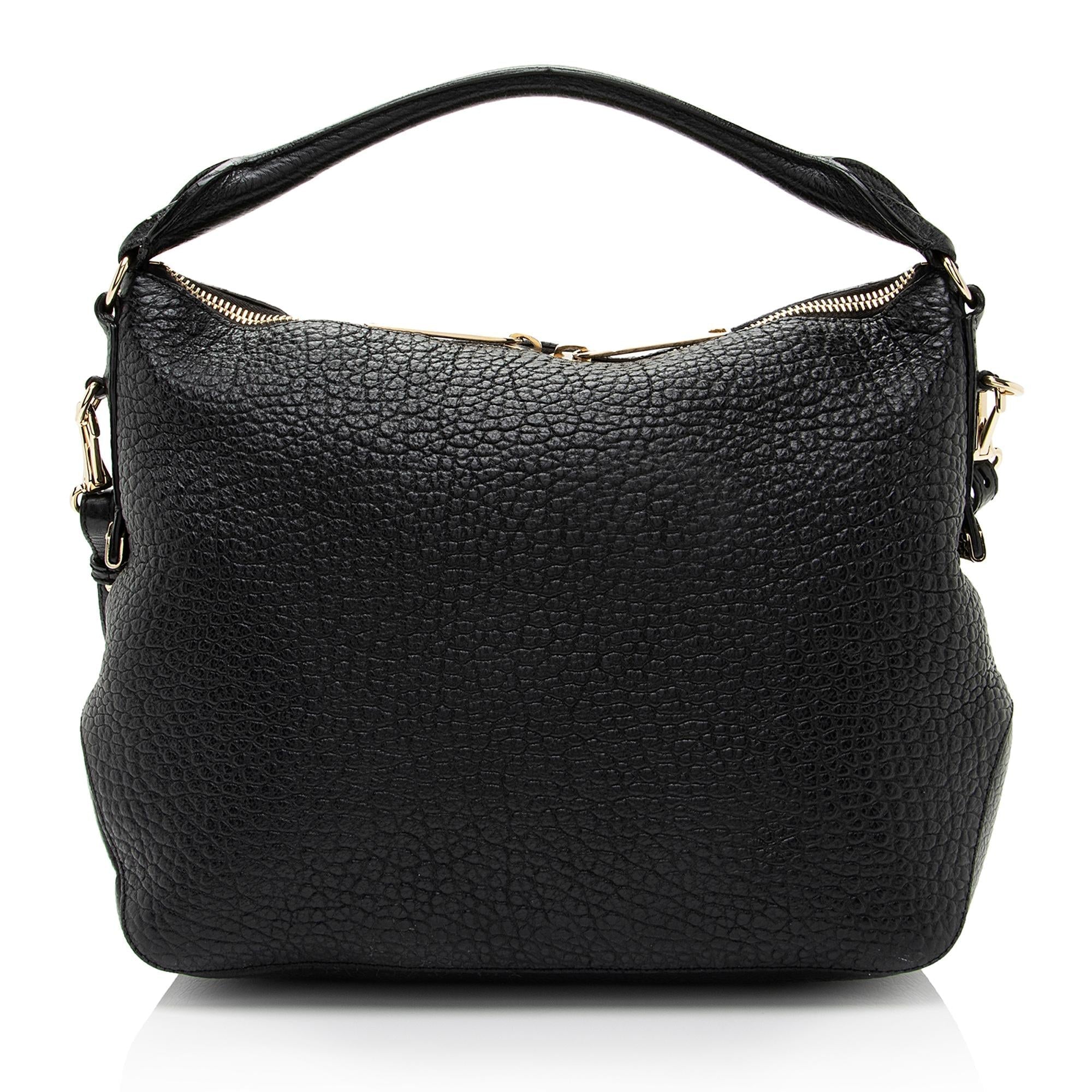 Burberry Grained Leather Ledbury Convertible Hobo (SHF-jy9yzD)