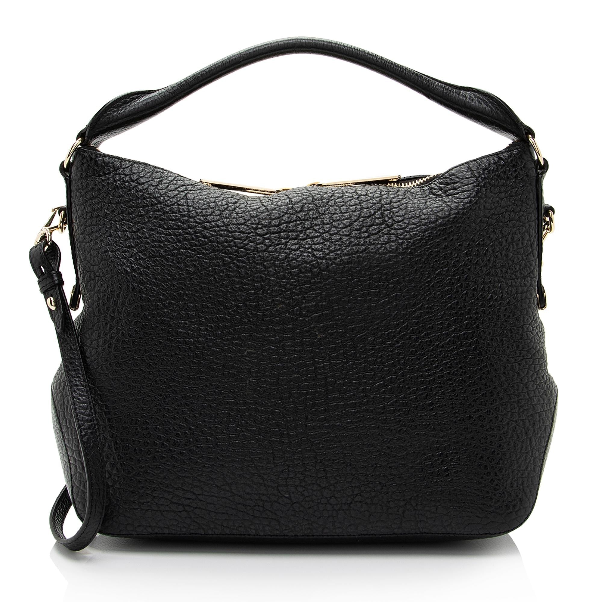 Burberry Grained Leather Ledbury Convertible Hobo (SHF-jy9yzD)