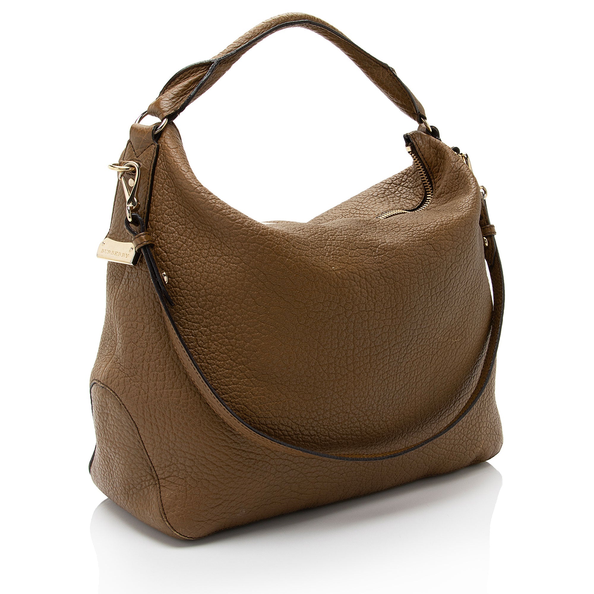 Burberry Grained Leather Ledbury Hobo (SHF-4RlqEs)