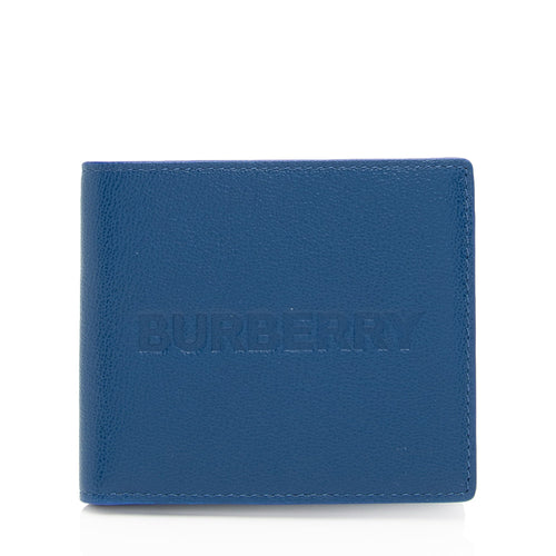 Burberry Embossed Grainy Calfskin  Bi-Fold Wallet (SHF-eDYuMU)