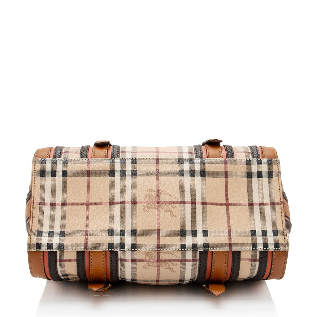 Burberry Haymarket Check Alchester Buckle Medium Bowling Bag (SHF-JHqu0h)