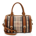 Burberry Haymarket Check Alchester Buckle Medium Bowling Bag (SHF-JHqu0h)