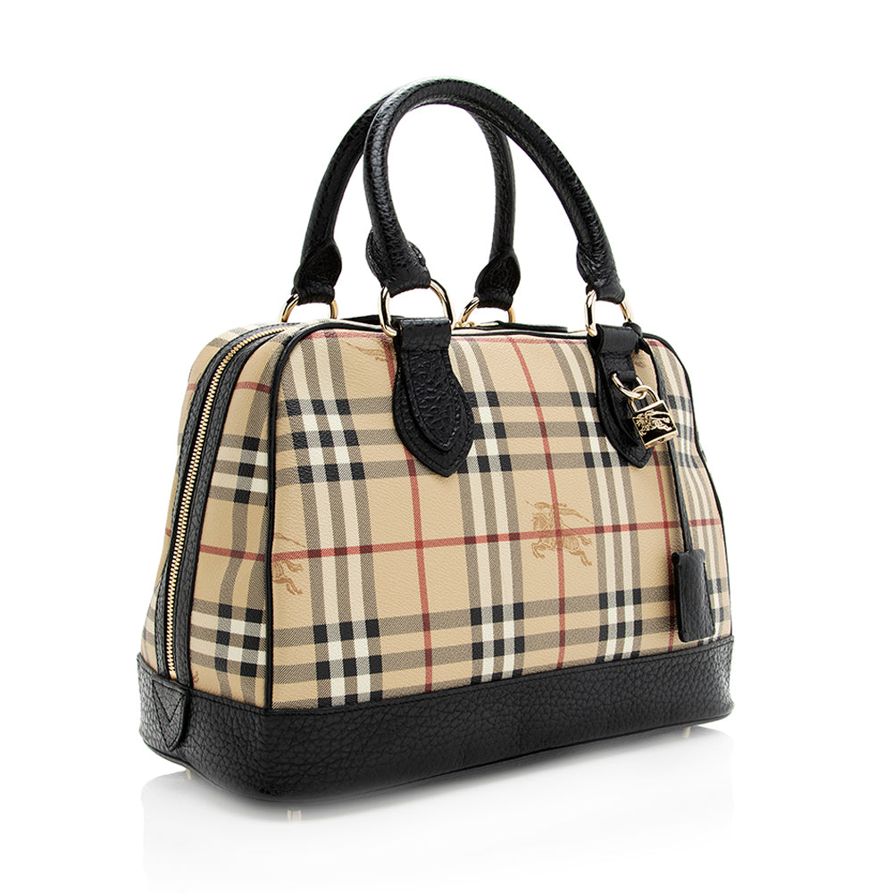 Burberry Haymarket Check Bowling Satchel (SHF-19714)