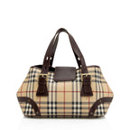 Burberry Haymarket Check Buckle Satchel (SHF-zrbH5J)