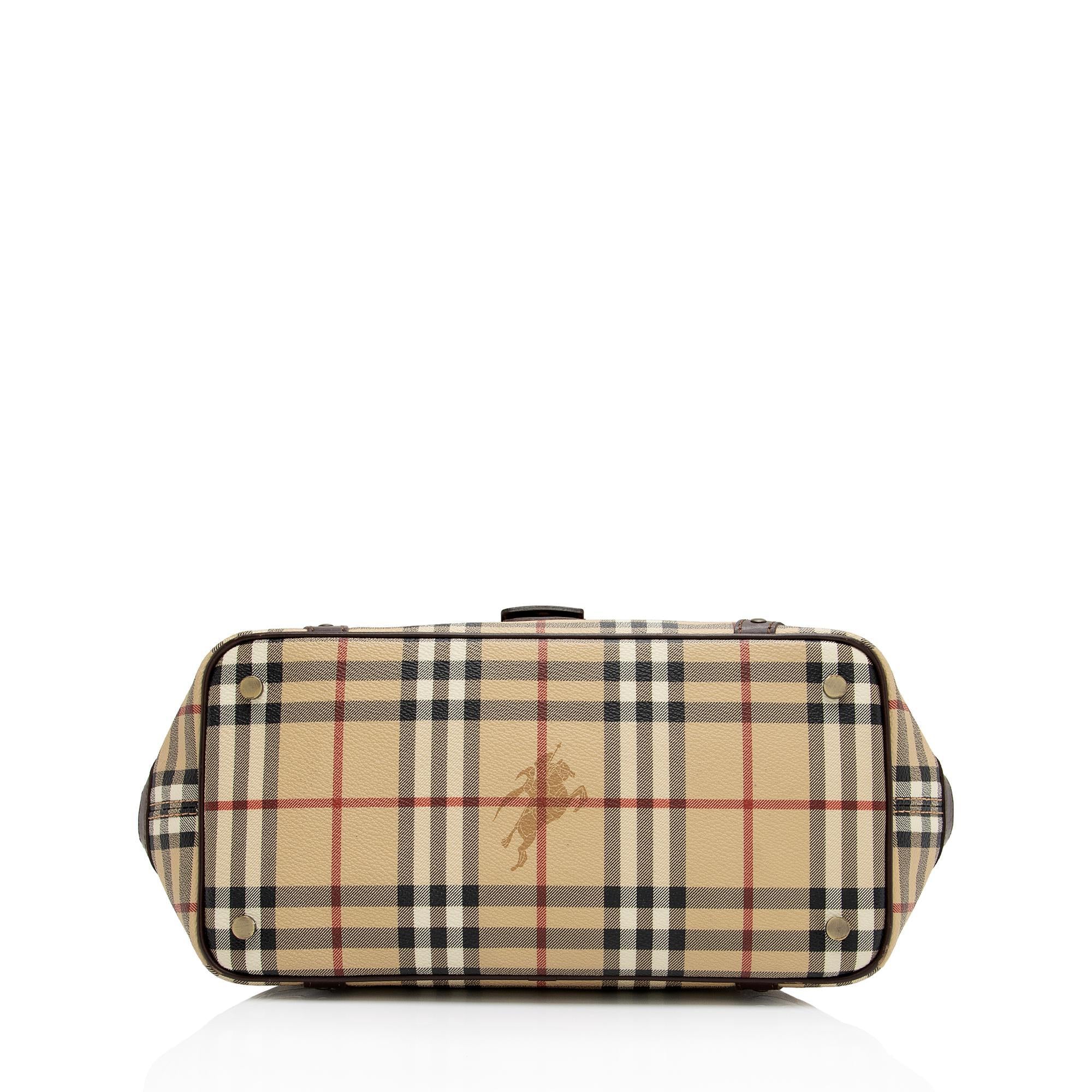 Burberry Haymarket Check Buckle Satchel (SHF-zrbH5J)