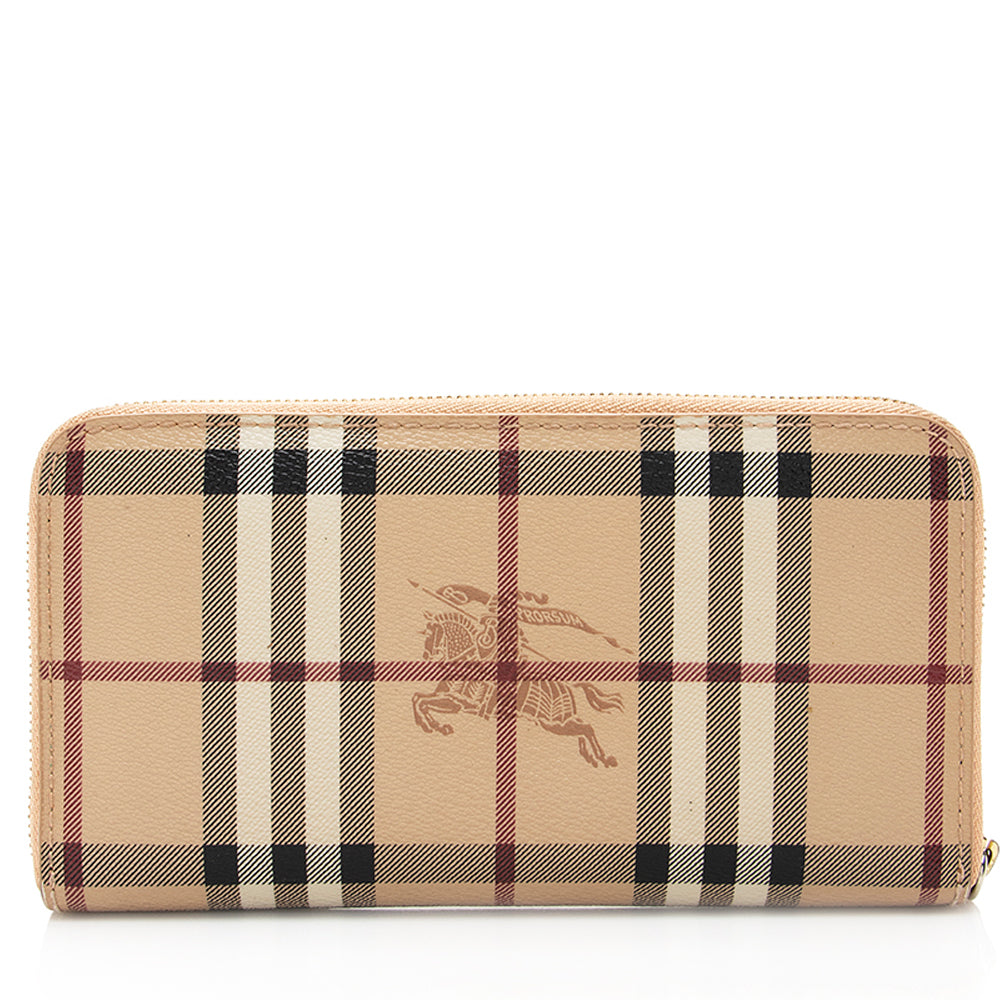 Burberry Haymarket Check Elmore Zip Around Wallet (SHF-19807)