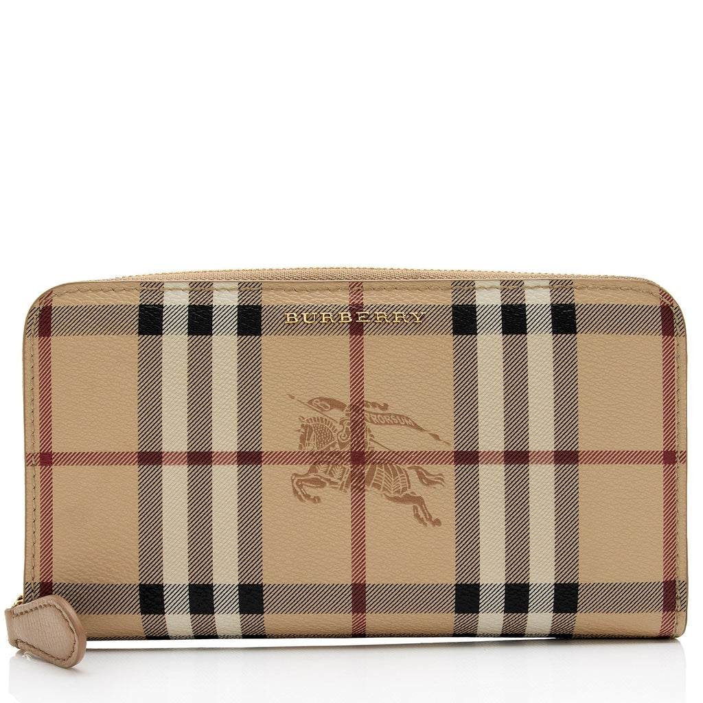 Burberry Haymarket Check Zip Around Wallet (SHF-T4rgfq)