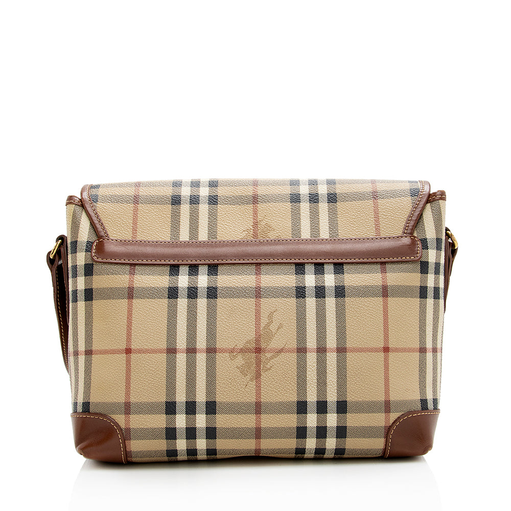 Burberry Haymarket Check Flap Messenger Bag - FINAL SALE (SHF-18819)