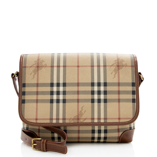 Burberry Haymarket Check Flap Messenger Bag - FINAL SALE (SHF-18819)