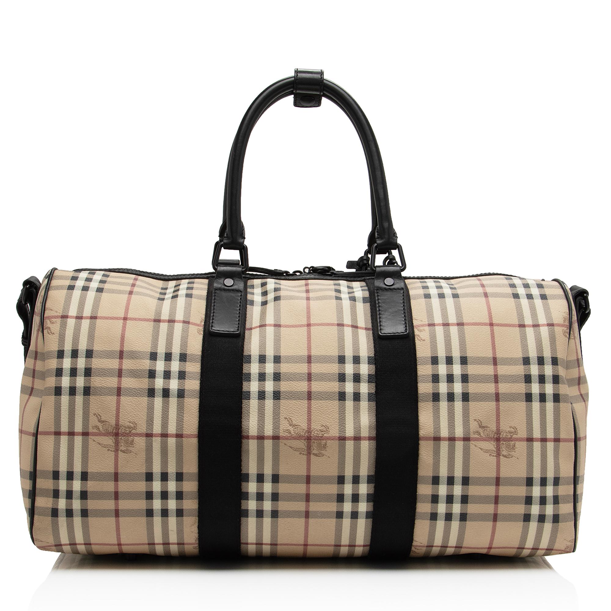 Burberry Haymarket Check Holdall Duffle Bag (SHF-htwN9P)