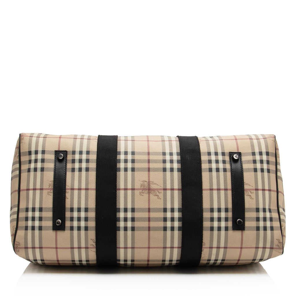 Burberry Haymarket Check Holdall Duffle Bag (SHF-htwN9P)