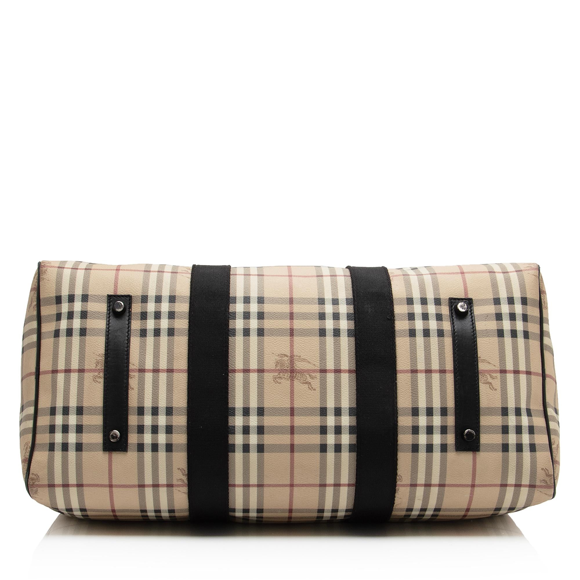 Burberry Haymarket Check Holdall Duffle Bag (SHF-htwN9P)