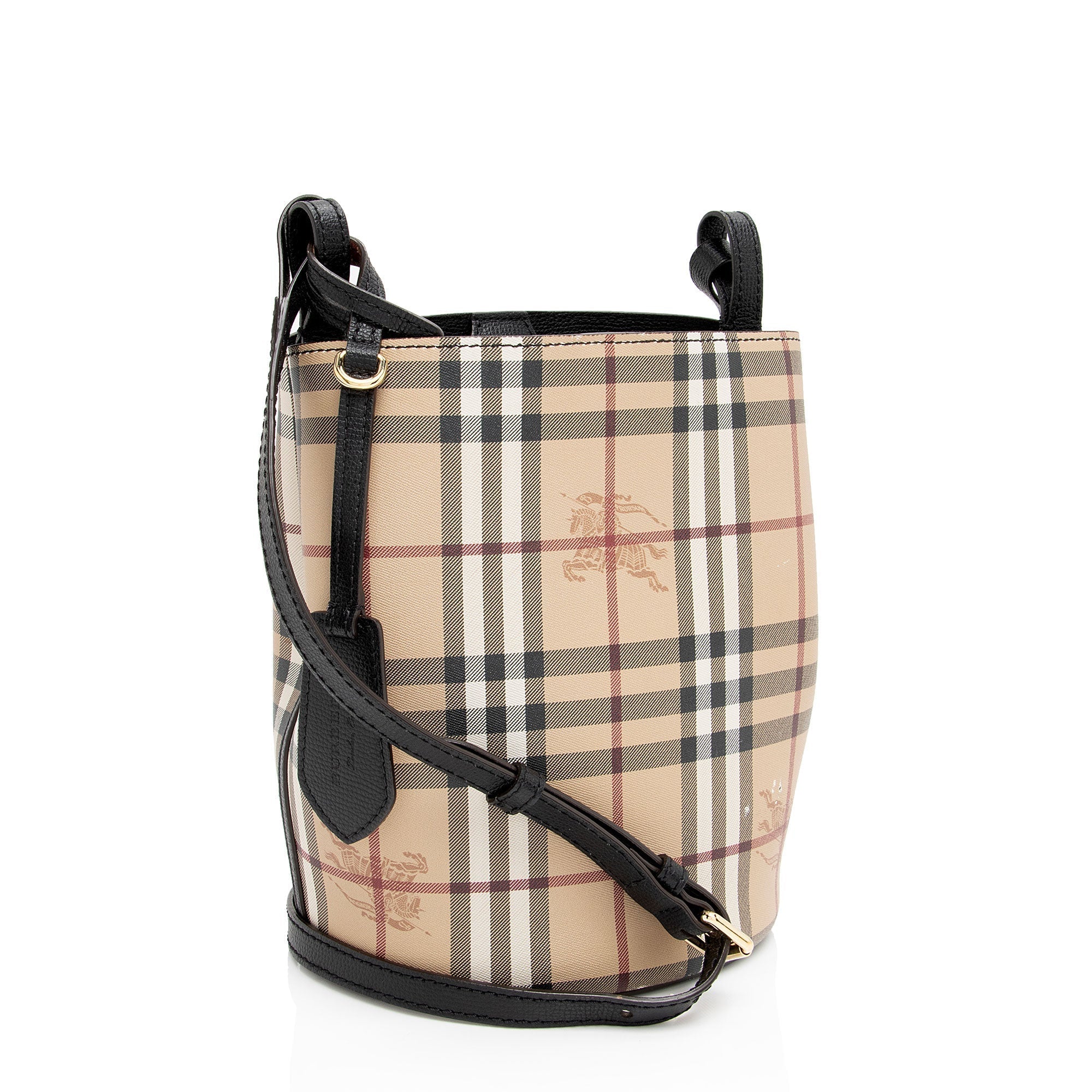 Burberry Haymarket Check Lorne Bucket Bag (SHF-KR1Hvi)