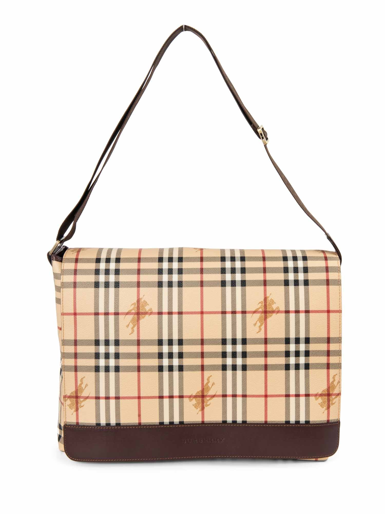 Burberry Haymarket Check Messenger Bag Beige