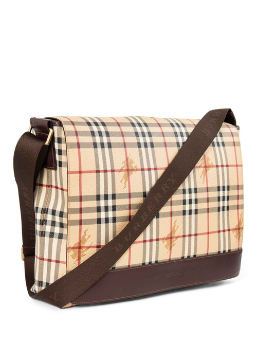 Burberry Haymarket Check Messenger Bag Beige
