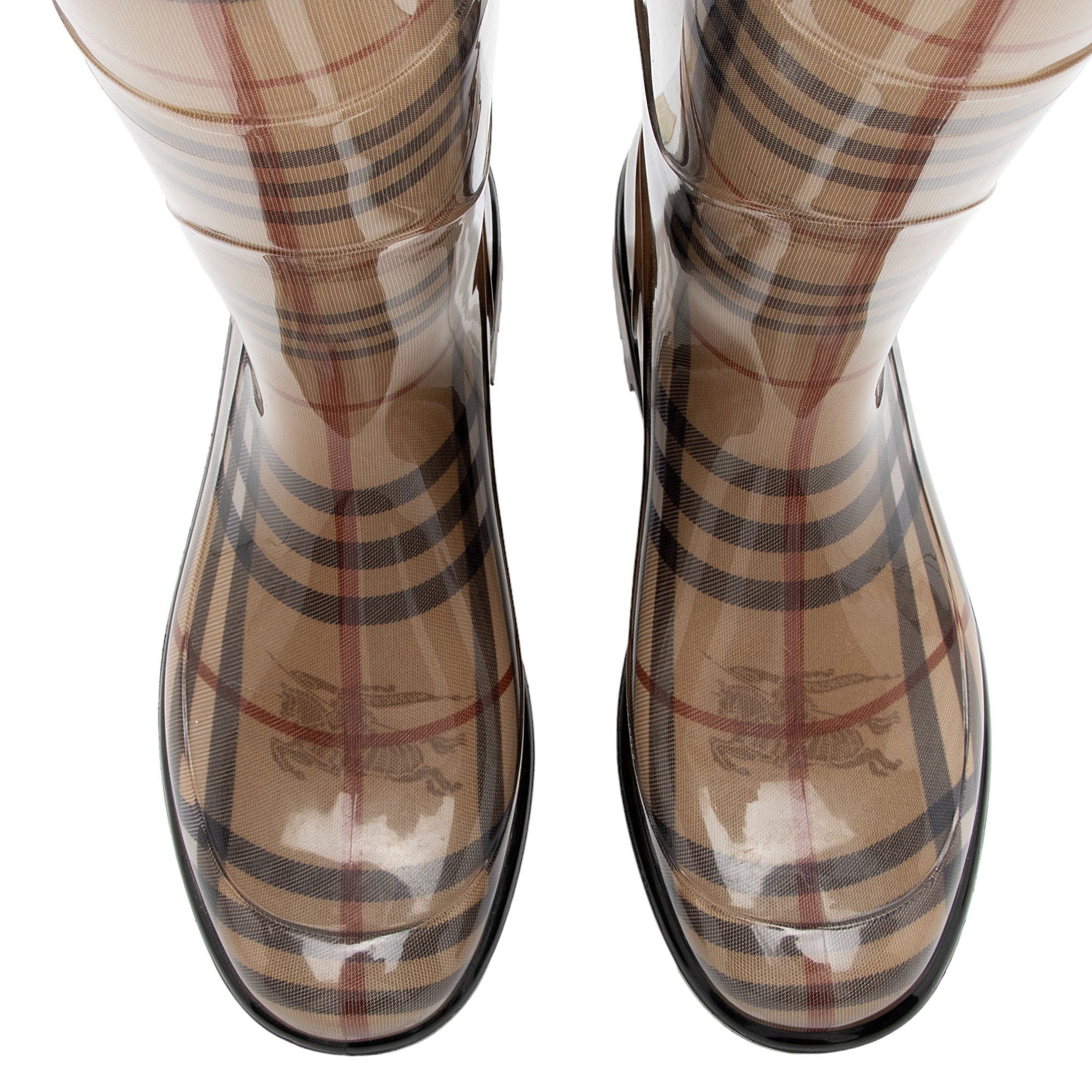 Burberry Haymarket Check Rubber Mid-Calf Rain Boots - Size 8 / 38 (SHF-9KSxQW)