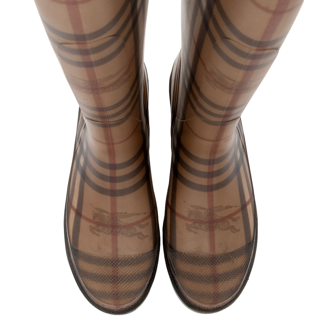 Burberry Haymarket Check Rubber Mid-Calf Rain Boots - Size  8 / 38 (SHF-Ple8S6)